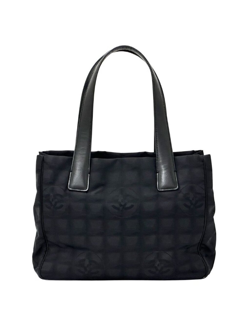 Chanel New Travel Tote PM Nylon Black Gold Shoulder Bag